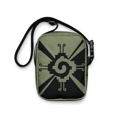 Nahui Papalotl or Hunab Ku (Olive Green & Black) - Unisex Crossbody Bag