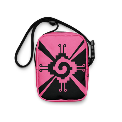 Nahui Papalotl or Hunab Ku (Pink & Black) - Unisex Crossbody Bag