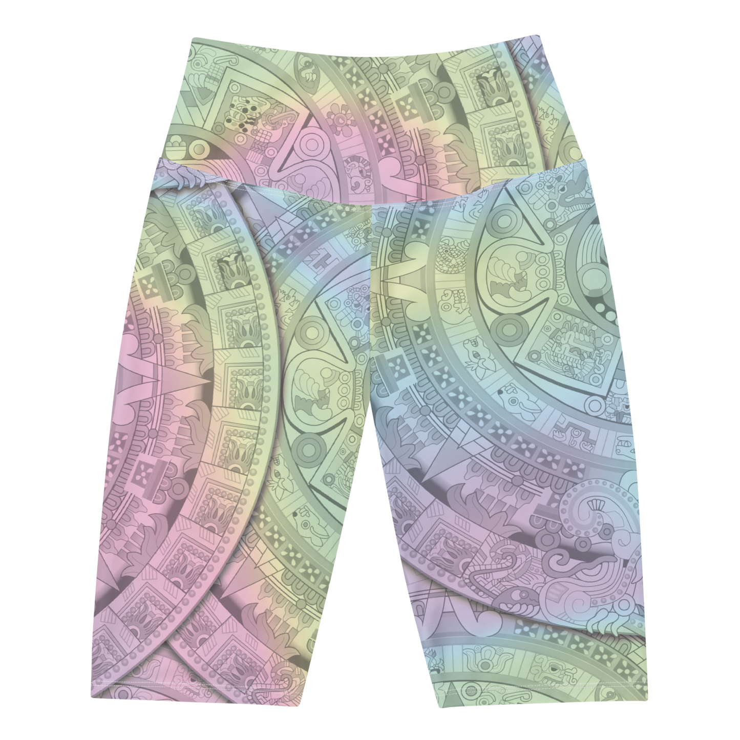Pastel Aztec Calendar - Bike Shorts