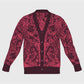 Mexica / Azteca Calendar (Maroon & Pink, Nocheztli) - Unisex Knit Cardigan