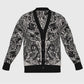 Mexica / Azteca Calendar (Black & Bone) - Unisex Knit Cardigan