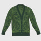 Mexica / Azteca Calendar (Pine Green & Grass Green) - Unisex Knit Cardigan