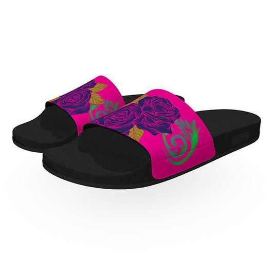 Purple Roses - Unisex Slide Sandal - Licuado Wear