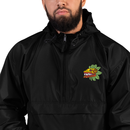 Quetzalcoatl (Bright Colorway) - Embroidered Champion Packable Jacket