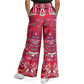 Red & Black Aztec Calendar - Flare Fleece Pant
