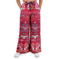 Red & Black Aztec Calendar - Flare Fleece Pant