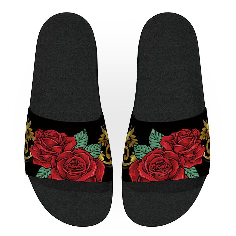 Red Roses - Unisex Slide Sandal - Licuado Wear