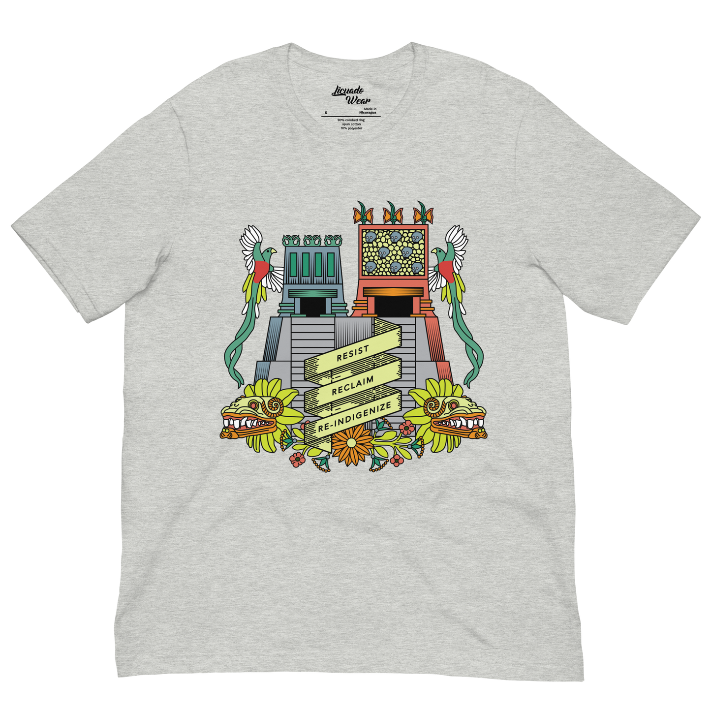 Resist, Reclaim, Re-Indigenize (Templo Mayor) - Earthy Colors Unisex T-Shirt