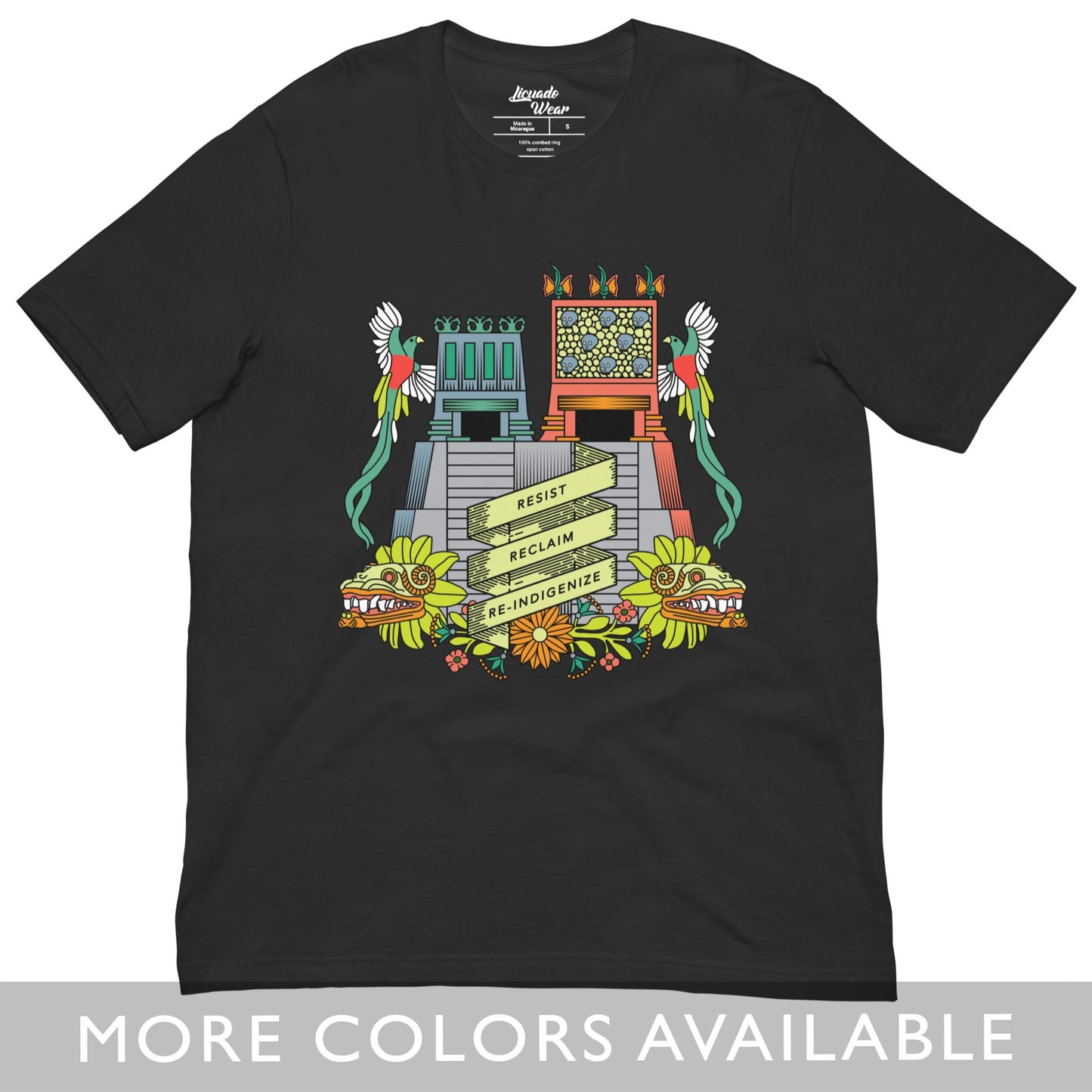 Resist, Reclaim, Re-Indigenize (Templo Mayor) - Earthy Colors Unisex T-Shirt