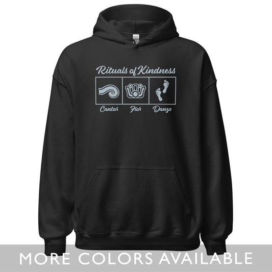 Rituals of Kindness, Cantar, Flor, Danza - Embroidered Unisex Hoodie