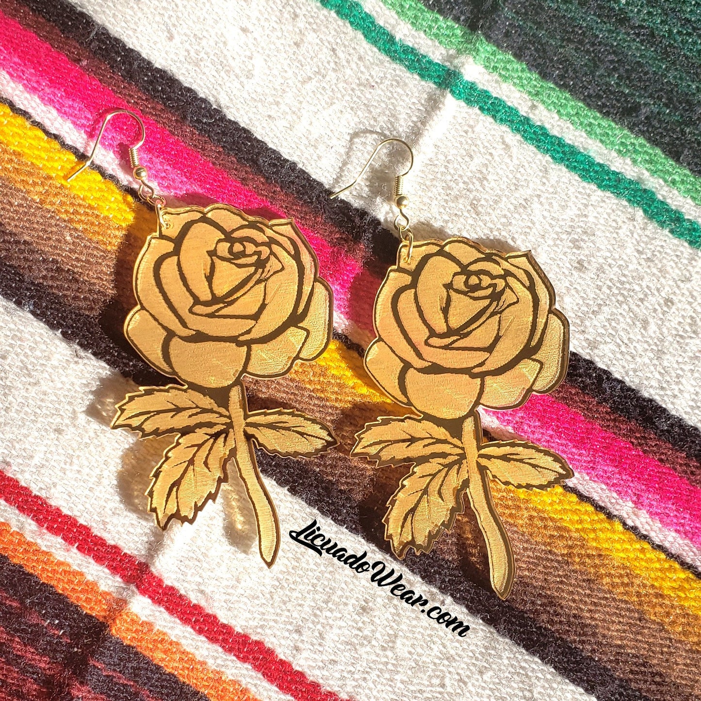 Rose (Gold Mirror Acrylic) - Earrings