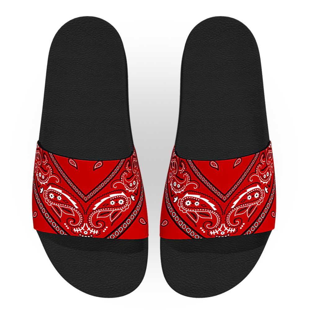 Rose Red Bandana - Unisex Slide Sandal