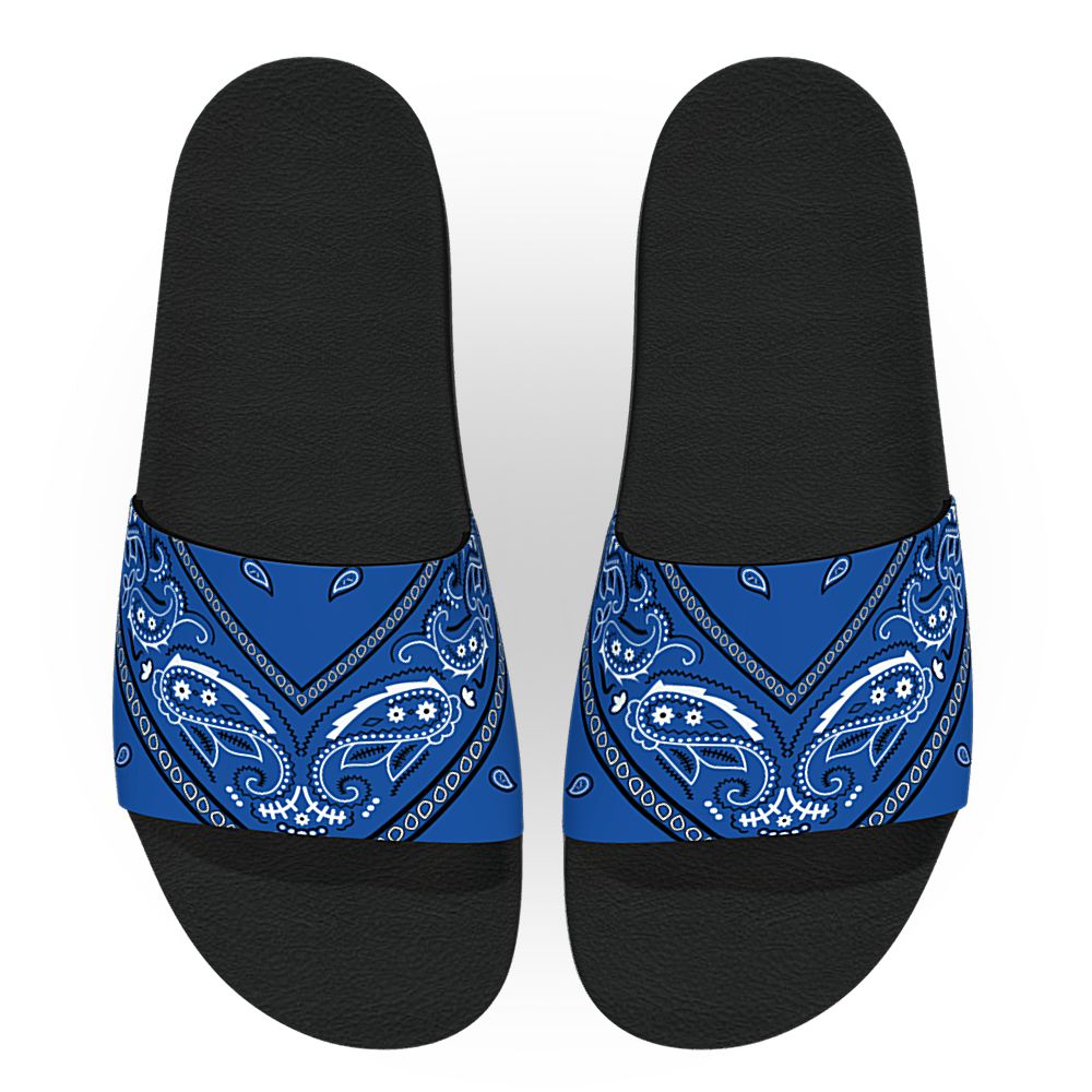 Royal Blue Bandana - Unisex Slide Sandal