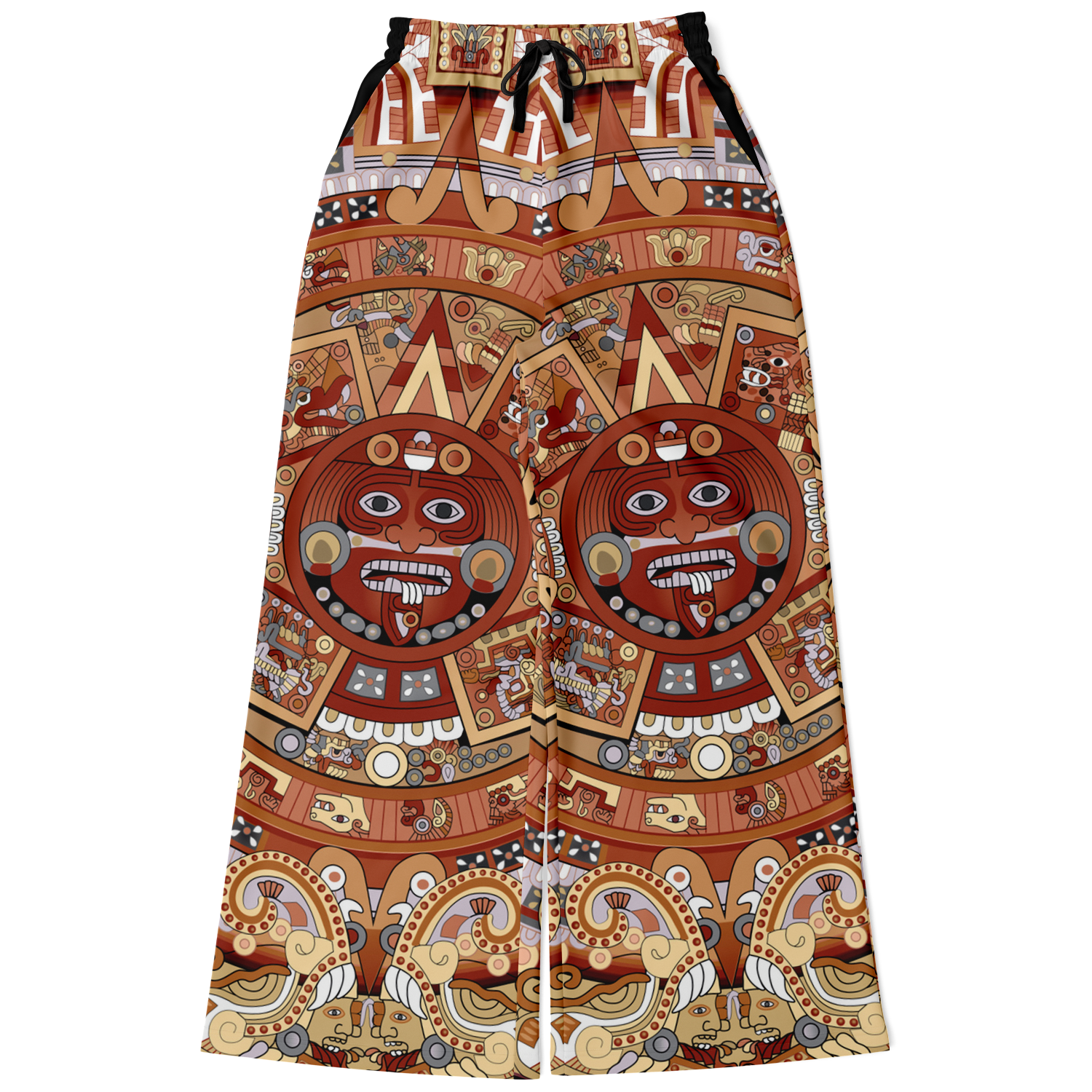 Boca Raton Collection Aztec Tan Rust & Tan Aztec Calendar - Flare Fleece Pant – Licuado Wear