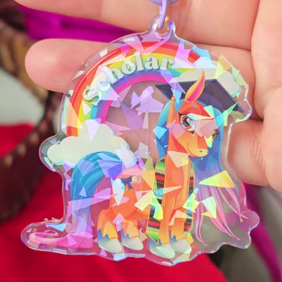 Scholar Pony - Acrylic Keychain Charm