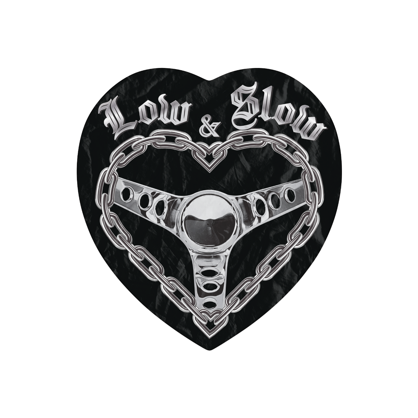 Slow & Low Heart Chain Steering Wheel - Large Die Cut Beach Towel