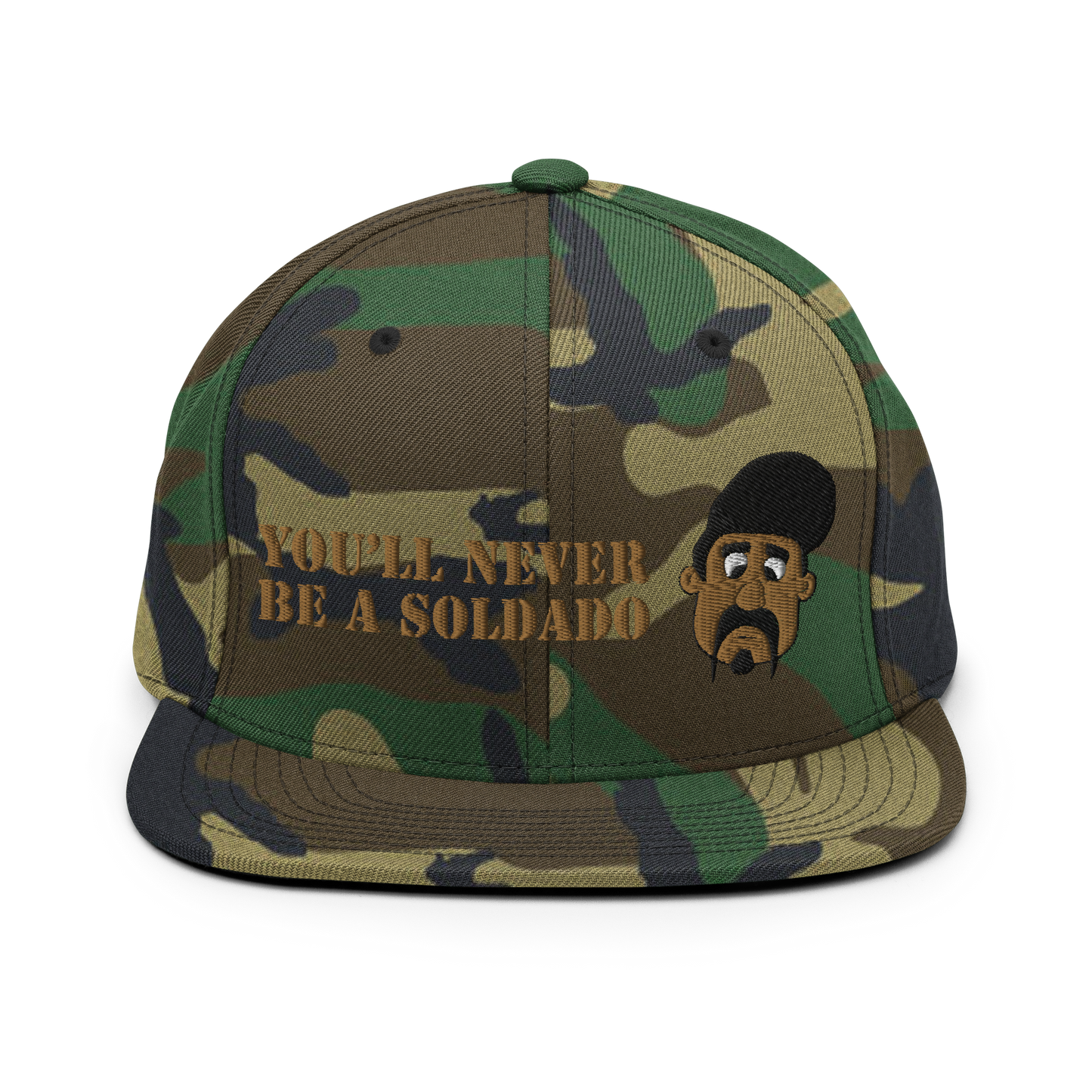 Soldado (Brown Text) - Fliplandia Snapback Hat
