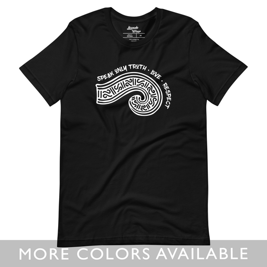 Speak Only Truth, Love, Respect (Mexica Speech Scroll) - Unisex Short-Sleeve T-Shirt