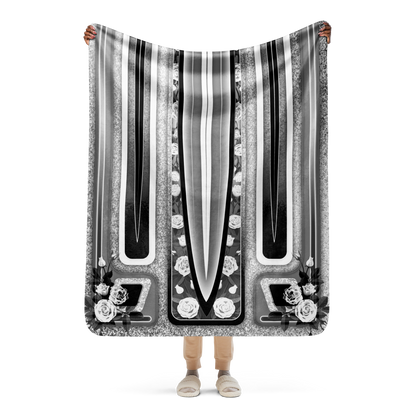 Black & White with Roses Lowrider Hood - Blanket (2 sizes)