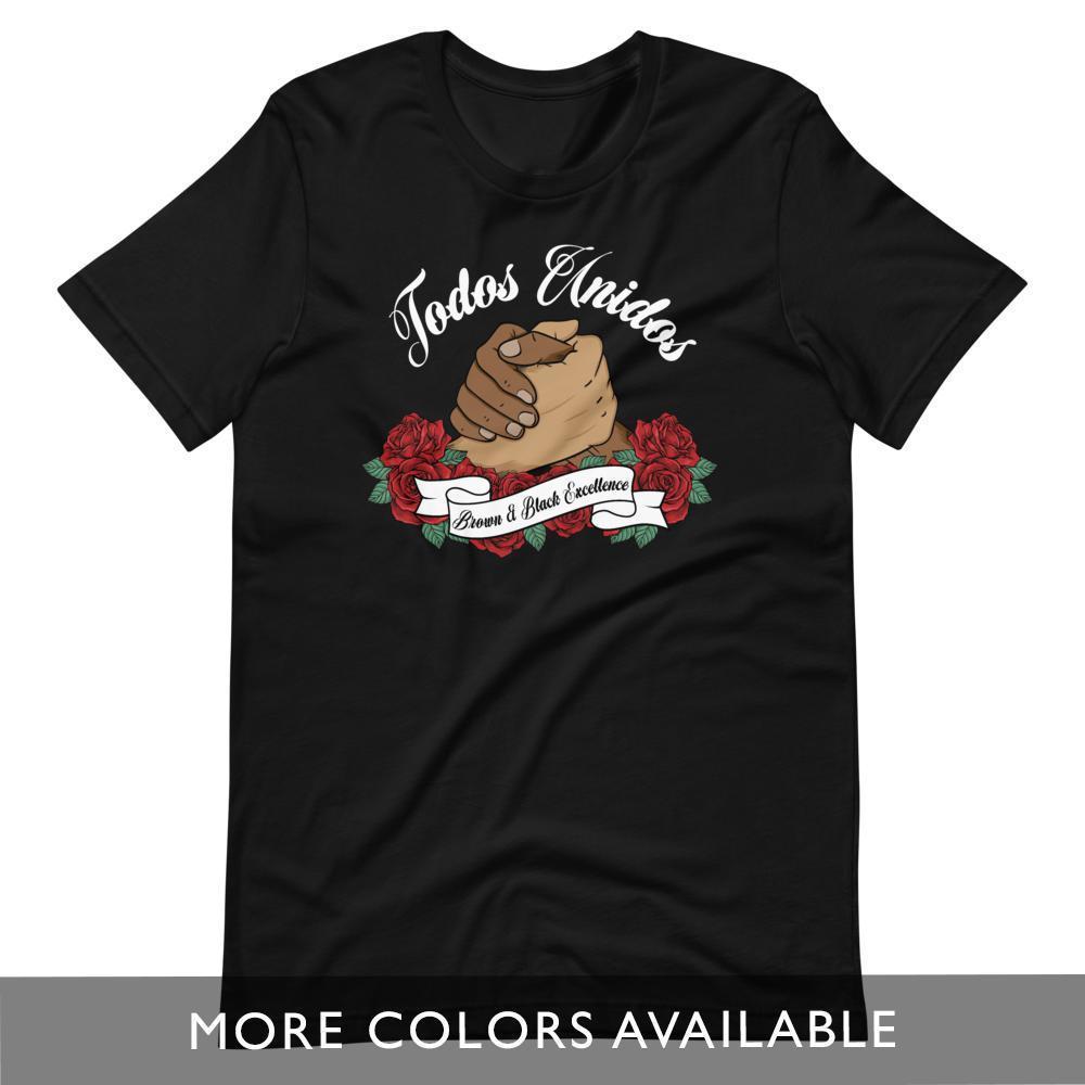 Todos Unidos, Brown and Black Excellence - Short-Sleeve Unisex Dark T-Shirts - Licuado Wear