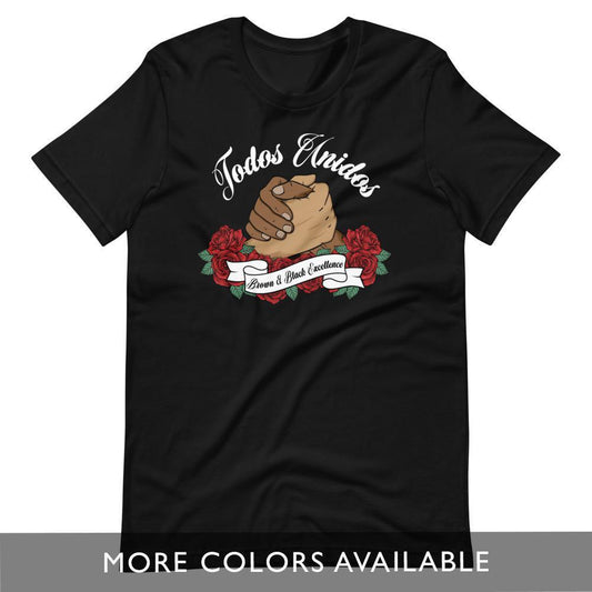 Todos Unidos, Brown and Black Excellence - Short-Sleeve Unisex Dark T-Shirts - Licuado Wear