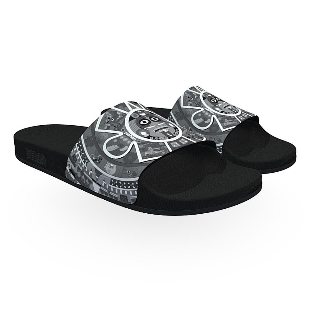 Tonatiuh (Black & White) - Unisex Slide Sandal-Footwear-Licuado Wear
