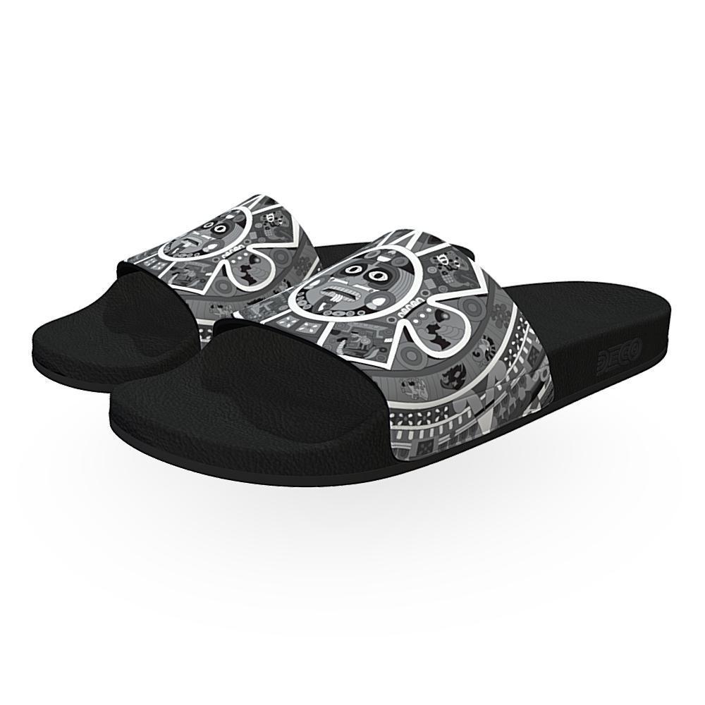 Tonatiuh (Black & White) - Unisex Slide Sandal-Footwear-Licuado Wear