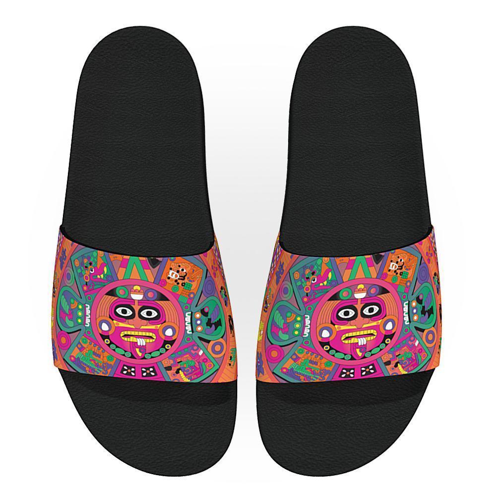 Tonatiuh (Bright Pink) - Unisex Slide Sandal-Footwear-Licuado Wear