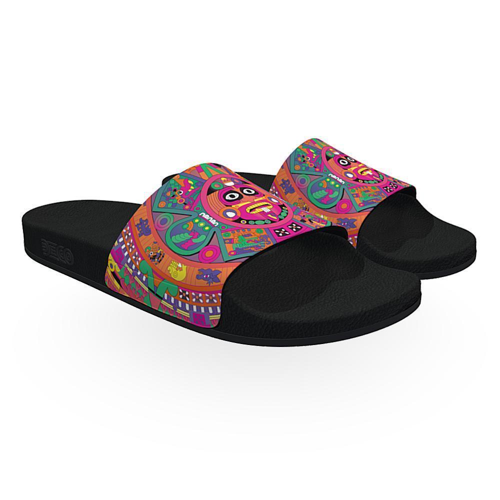 Tonatiuh (Bright Pink) - Unisex Slide Sandal-Footwear-Licuado Wear