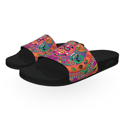 Tonatiuh (Bright Pink) - Unisex Slide Sandal-Footwear-Licuado Wear