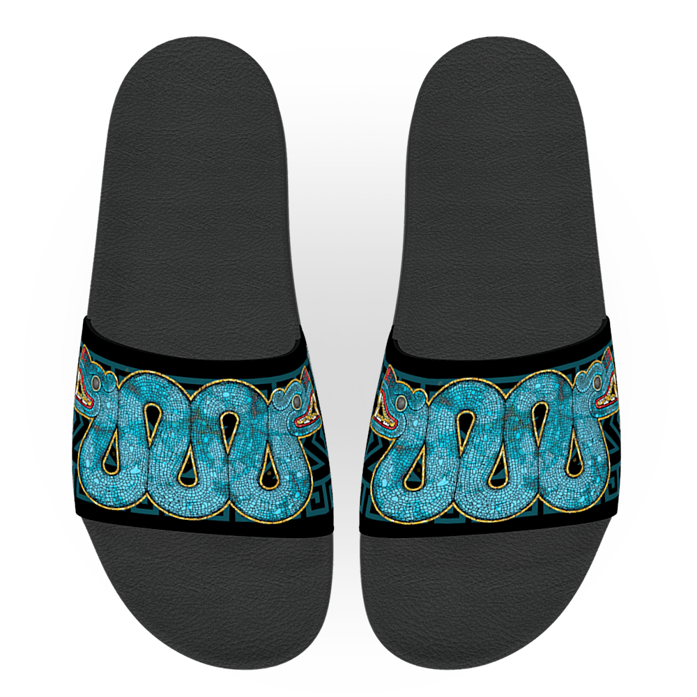 Turquoise Double-Headed Serpent - Unisex Slide Sandal