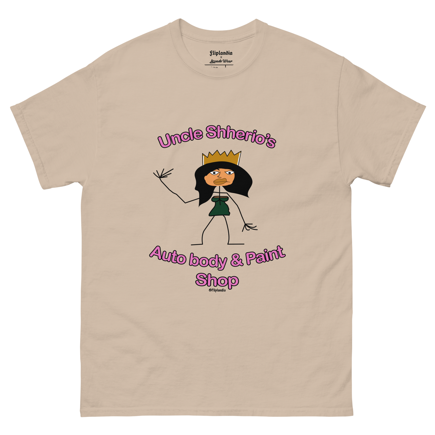 Uncle Shherio's Auto Body Shop (Aztec Princess) - Fliplandia Unisex T-shirt
