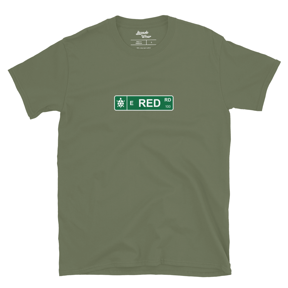 Red Road Street Sign - Unisex T-Shirt