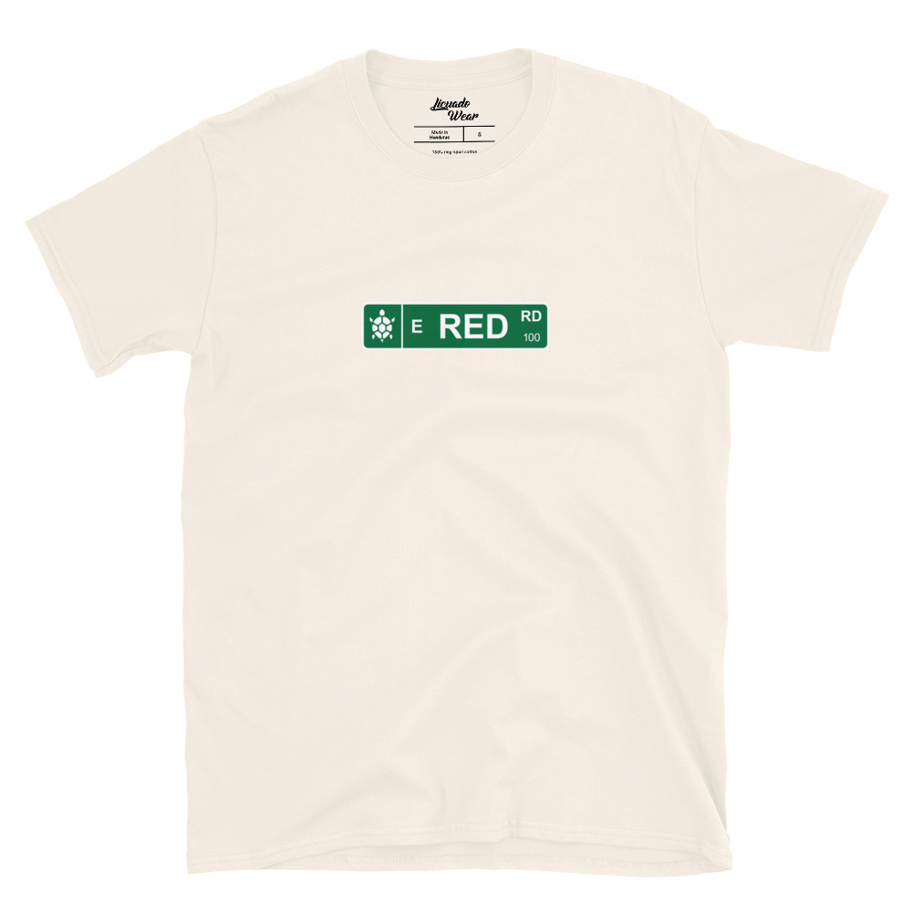 Red Road Street Sign - Unisex T-Shirt