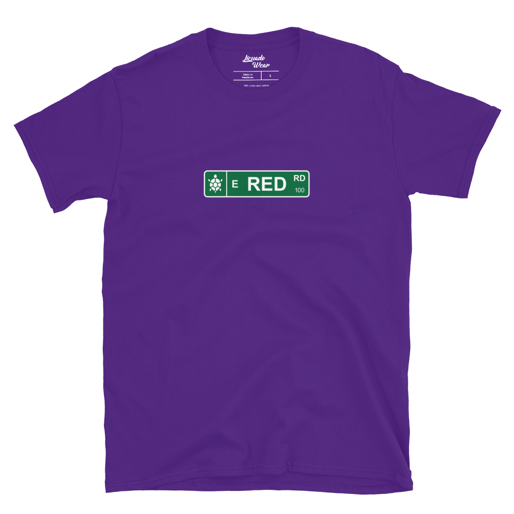 Red Road Street Sign - Unisex T-Shirt