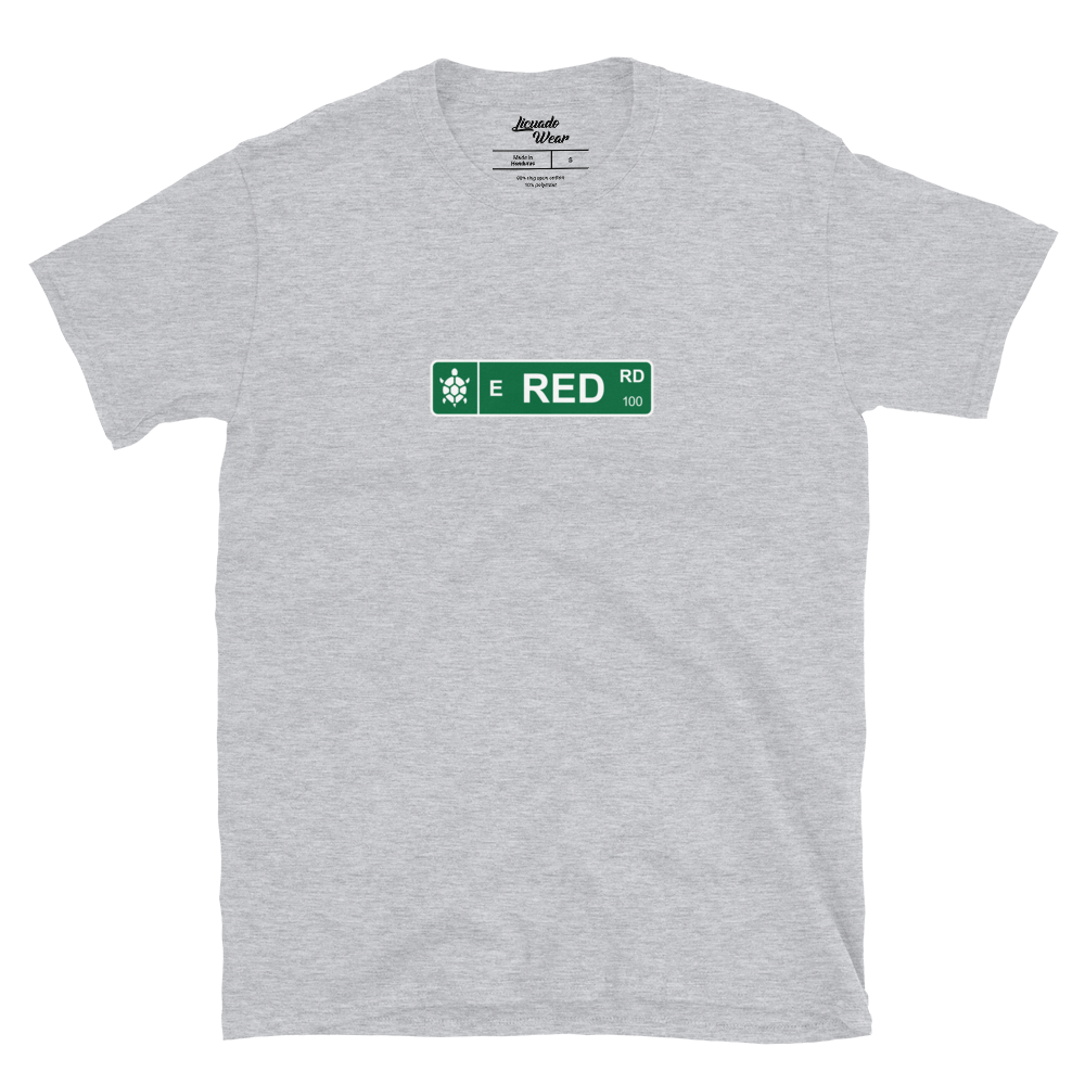 Red Road Street Sign - Unisex T-Shirt