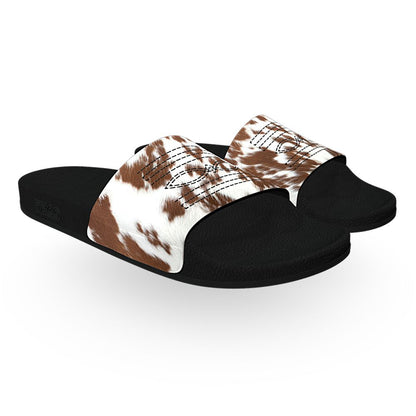 Vaquero Bota Chancla (Brown & White) - Unisex Slide Sandal