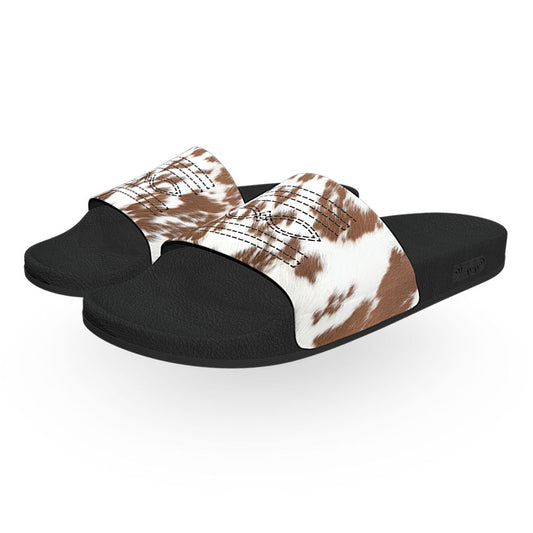 Vaquero Bota Chancla (Brown & White) - Unisex Slide Sandal