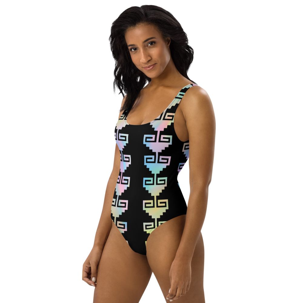 Xicalcoliuhqui, Twisted Gourd (Holographic Colorway) - One-Piece Swimsuit or Bodysuit