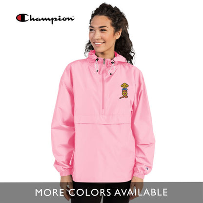 Xochitl (Flower) - Embroidered Champion Packable Jacket