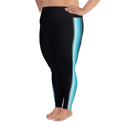 Zarape Turquoise - All-Over Print Plus Size Leggings - Licuado Wear